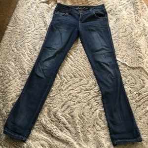 INC Denim Women Straight Leg Sz 4 Regular Fit Stretch Dark Blue